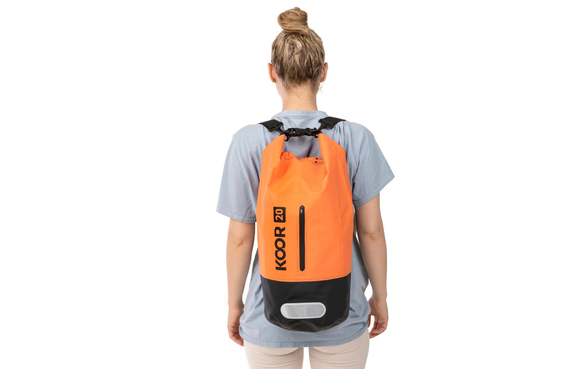 KOOR Sportrucksack – 20 l, wasserfest, reflektierend, PVC – Orange, 220 × 580 × 220 mm