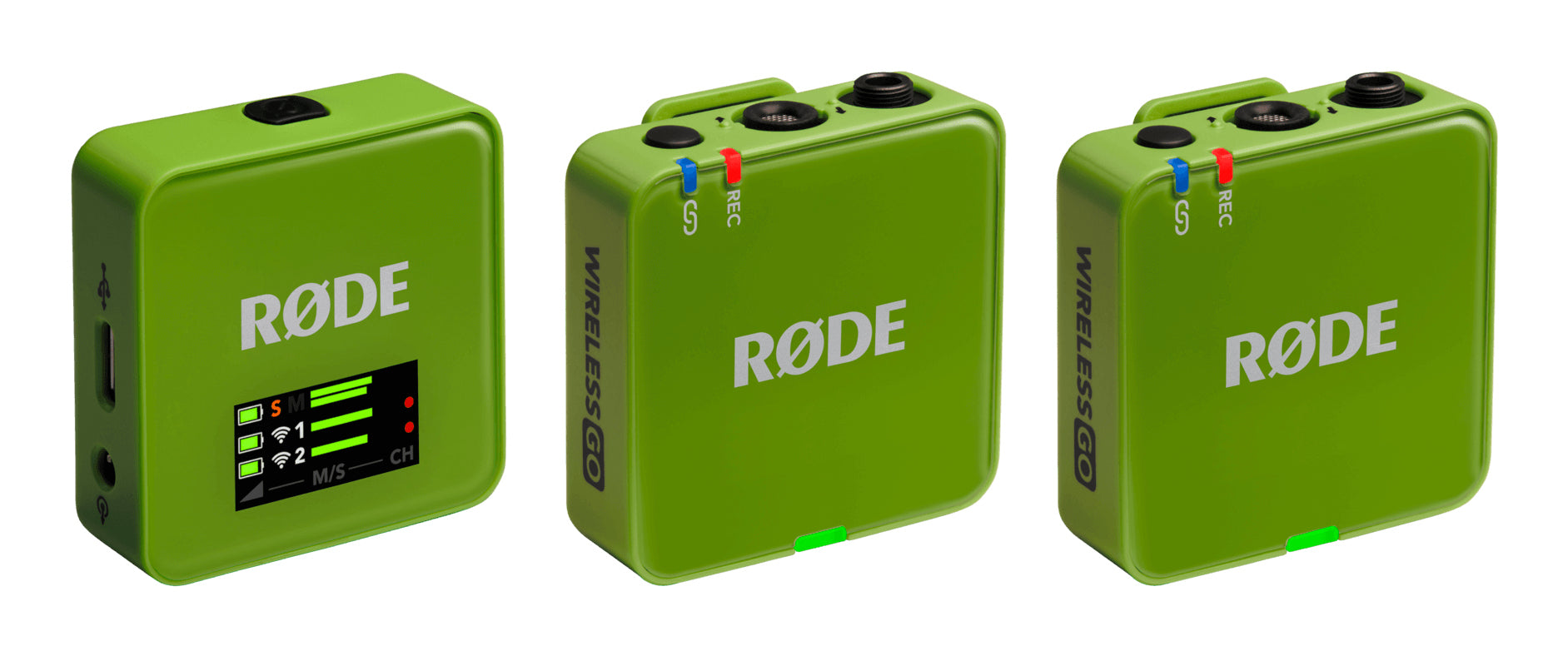 RØDE Wireless GO III Lavaliermikrofon 2er-Set – 3,5 mm Klinke, Kabellos, Omnidirektional, 260 m Reichweite, Grün