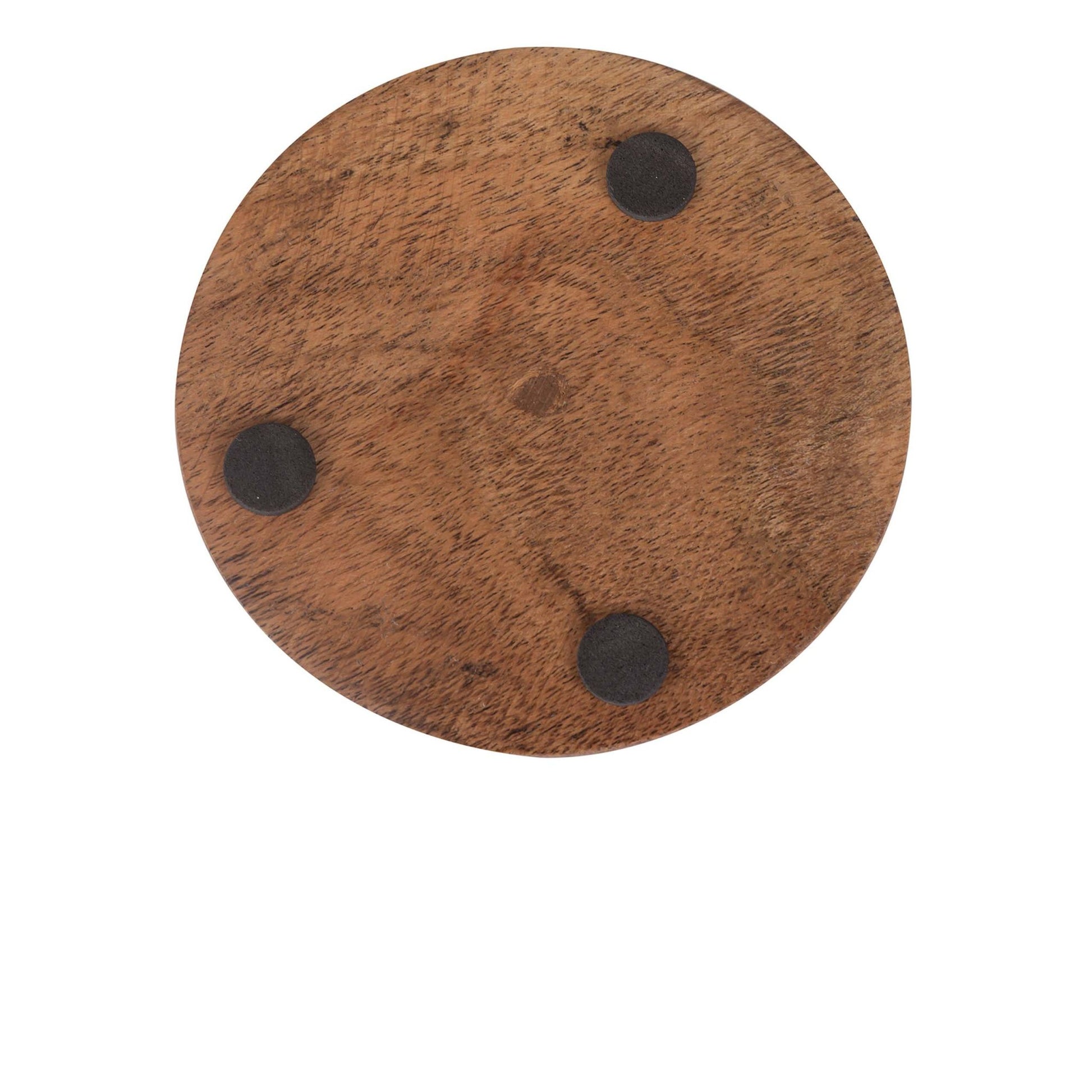 Relaxdays Glasuntersetzer – 7er Set, Ø 10 cm, Holz (Akazie)/Eisen, Braun, inkl. Ständer, rutschfest