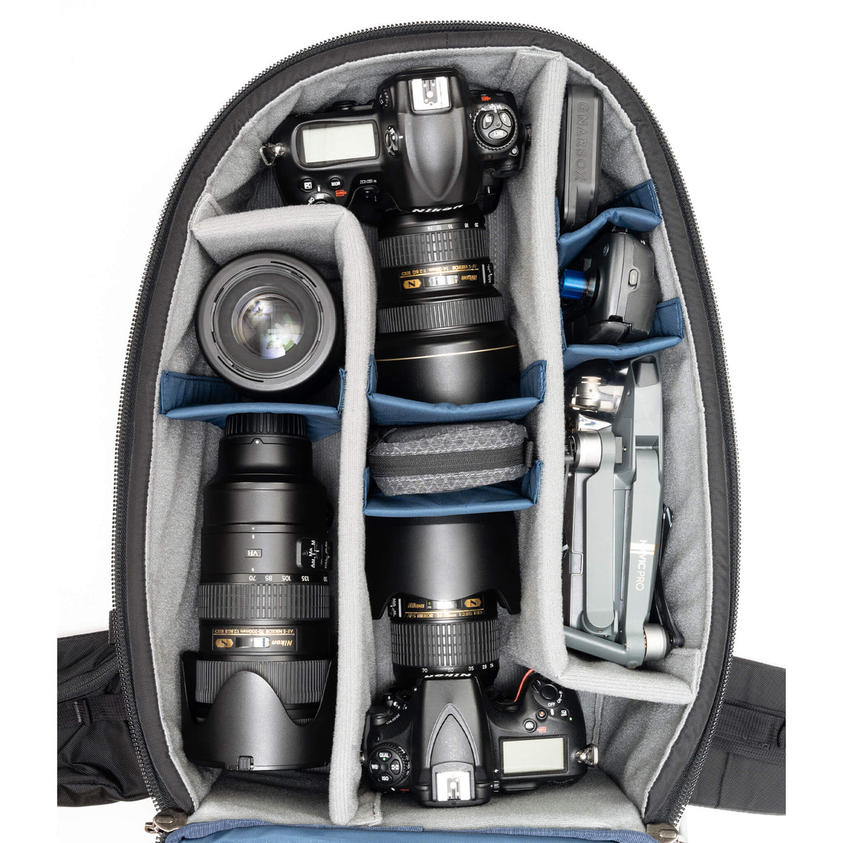 Think Tank FirstLight Rucksack – 35 l, 6 Objektive, wasserfest – für DSLR, Systemkamera, Drohne – Schwarz