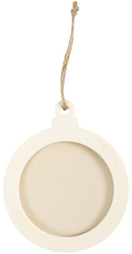 Creativ Company Holzrahmen, Mischholz/MDF, rund, Ø 8 cm × 0,5 cm, 24 Stk.
