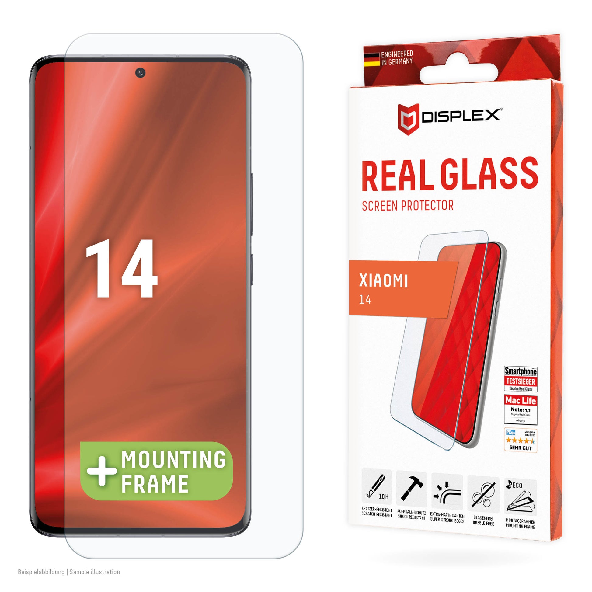 E.V.I. Displayschutz (Panzerglas), 10H – für Xiaomi 14 – mit Applikator