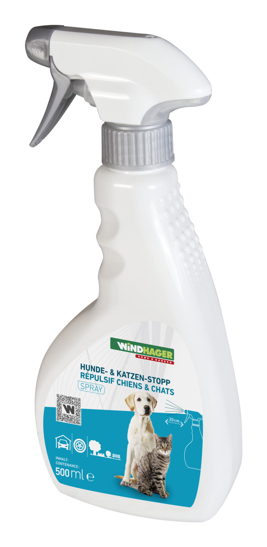 Windhager Hunde- & Katzenabwehr Spray – 500 ml – weiss – für Hunde und Katzen