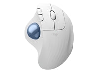Logitech ERGO M575S – Trackball-Maus – Kabellos (Bluetooth/2,4 GHz), Rechts, Blau, Weiss
