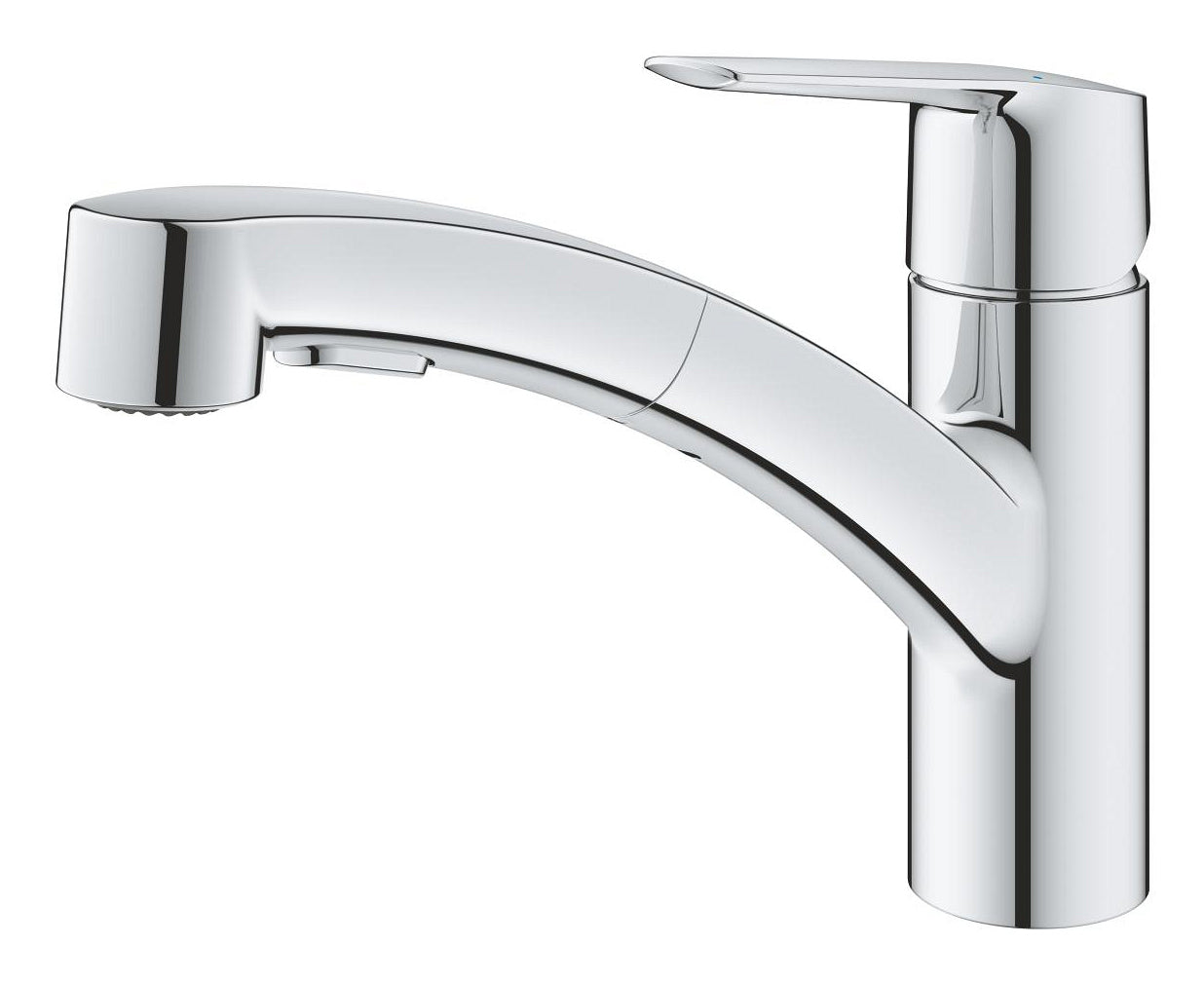 GROHE Start – Einhebelmischer, 5,1 × 22,7 × 18,1 cm, Messing, Chrom, ausziehbare Brause