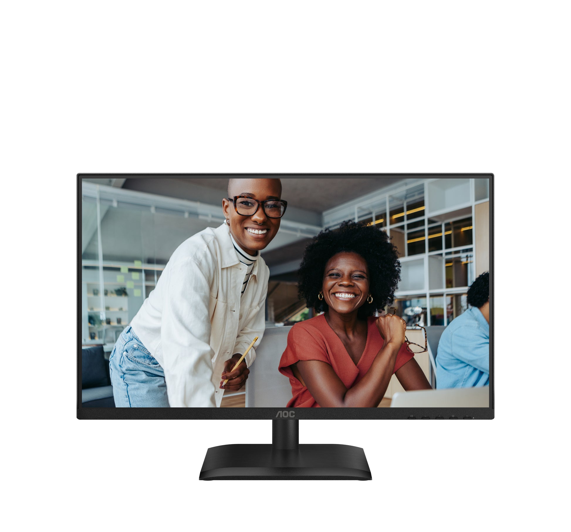 AOC 24E4U – Monitor, 23,8", IPS, 120 Hz, 300 cd/m², USB-Hub, Integrierte Lautsprecher, VESA 100 × 100, Schwarz