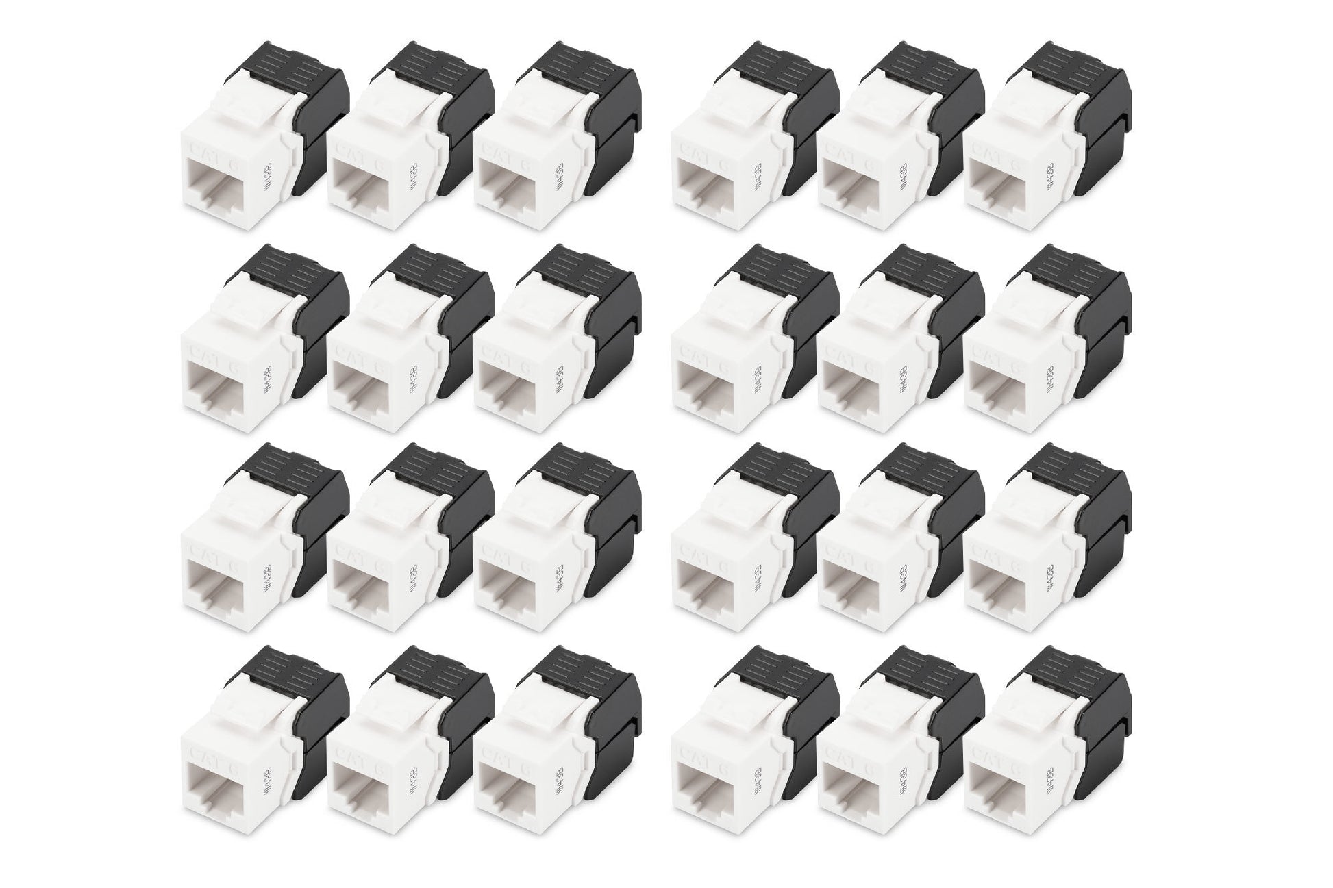 Digitus RJ-45-Kupplung – RJ-45 LSA, Cat6, 1GBase-T, 24er Pack, Schwarz, Weiss