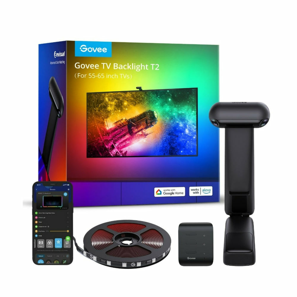Govee Envisual T2 – Intelligenter Leuchtstreifen, WLAN, Bluetooth, 3,6 m, RGBIC, für 55" Displays