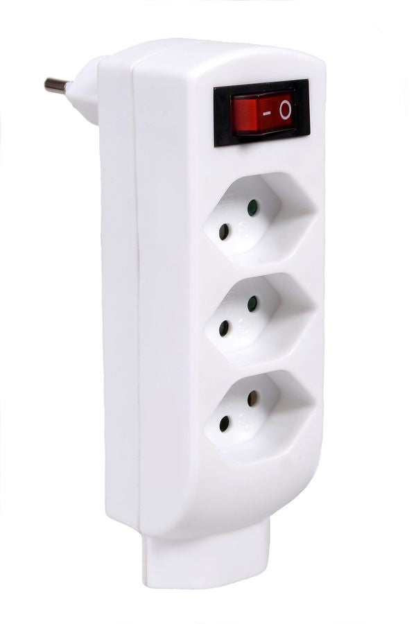 M. Schönenberger Schönenberger Steckdosenleiste, 4×T13, mit Schalter, Eingang T12, IP20, 80×130×45 mm – weiss