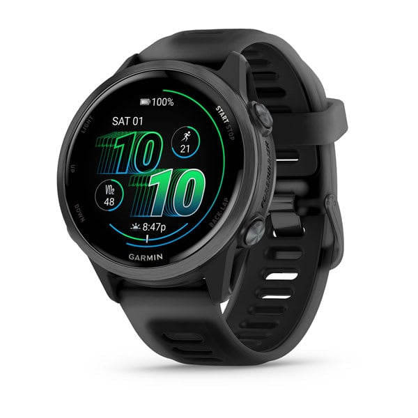 Garmin Forerunner 570 42 mm GPS – Aluminium Schwarz, Sportband, 50 m, für iPhone und Android
