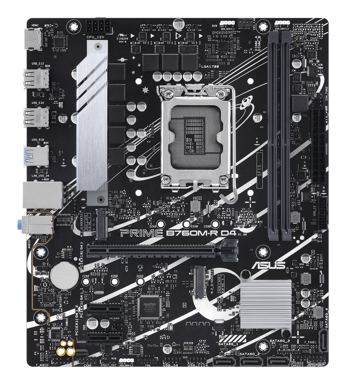 ASUS B760M-R D4 – Mainboard – LGA 1700, Intel B760, mATX, DDR4