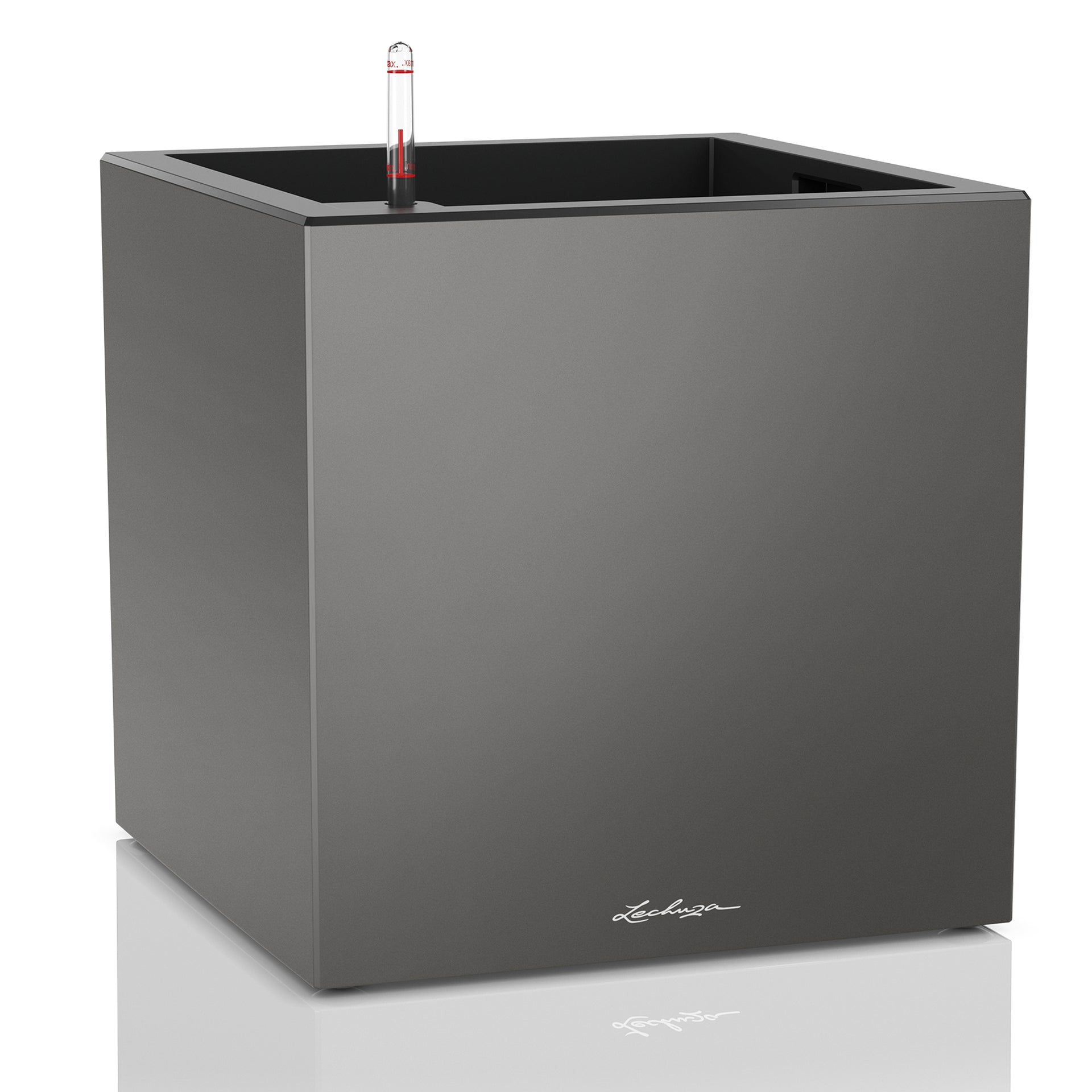 LECHUZA CANTO Premium Pflanzgefäss – 40 × 40 × 40 cm – Kunststoff, anthrazit