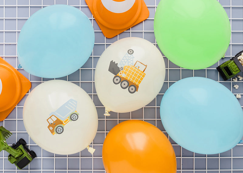 PartyDeco Luftballons Baustelle – mehrfarbig – Ø 30 cm – Latex – 6 Stk