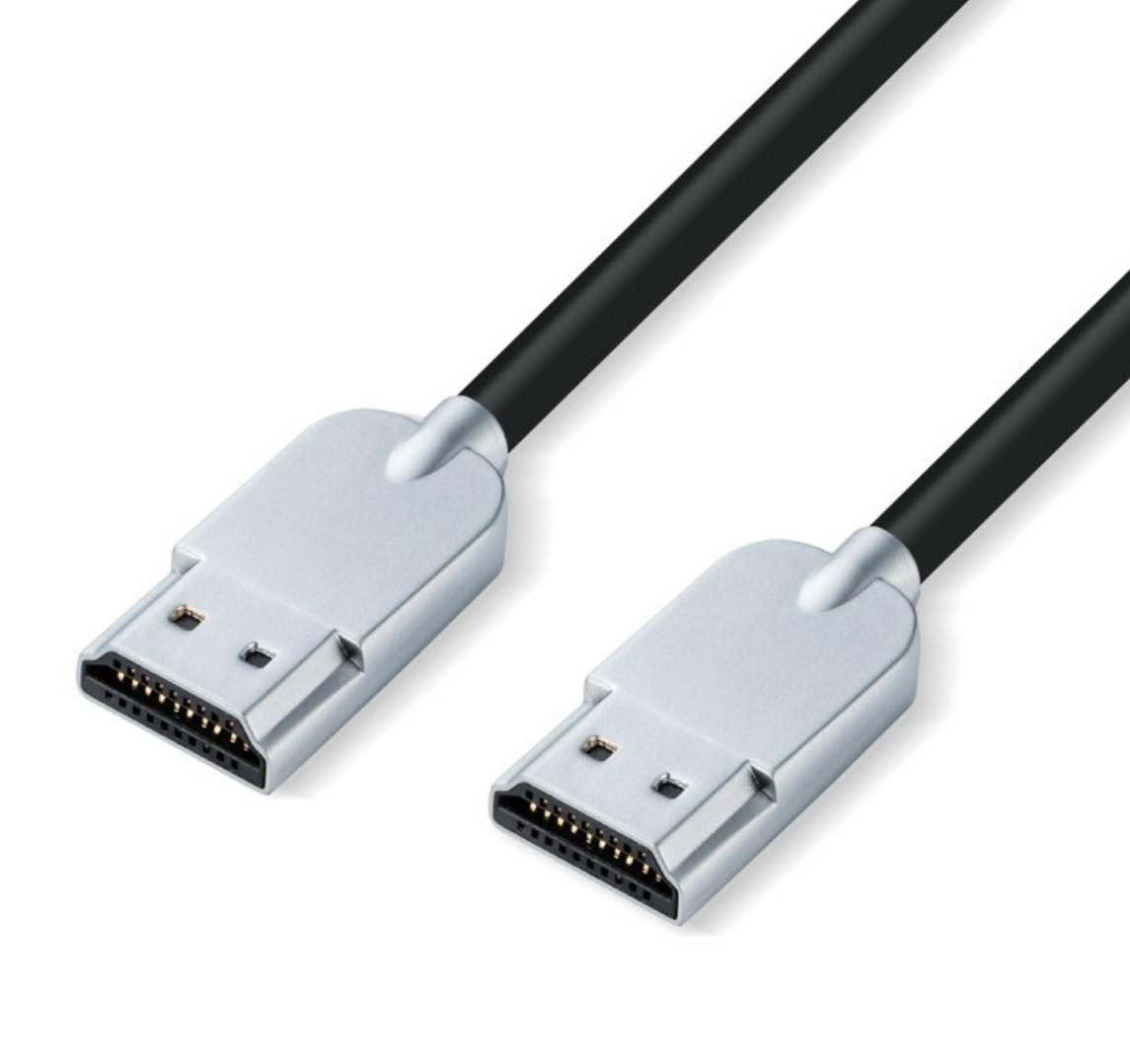 MicroConnect HDMI-Kabel – HDMISUPERSLIM2M, Schwarz/Metallisch, 2 m