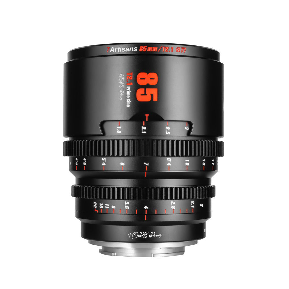 7Artisans 85T21B-E Kinoobjektiv – 85 mm T/2.1 – für Sony E-Mount – Super35 – Schwarz