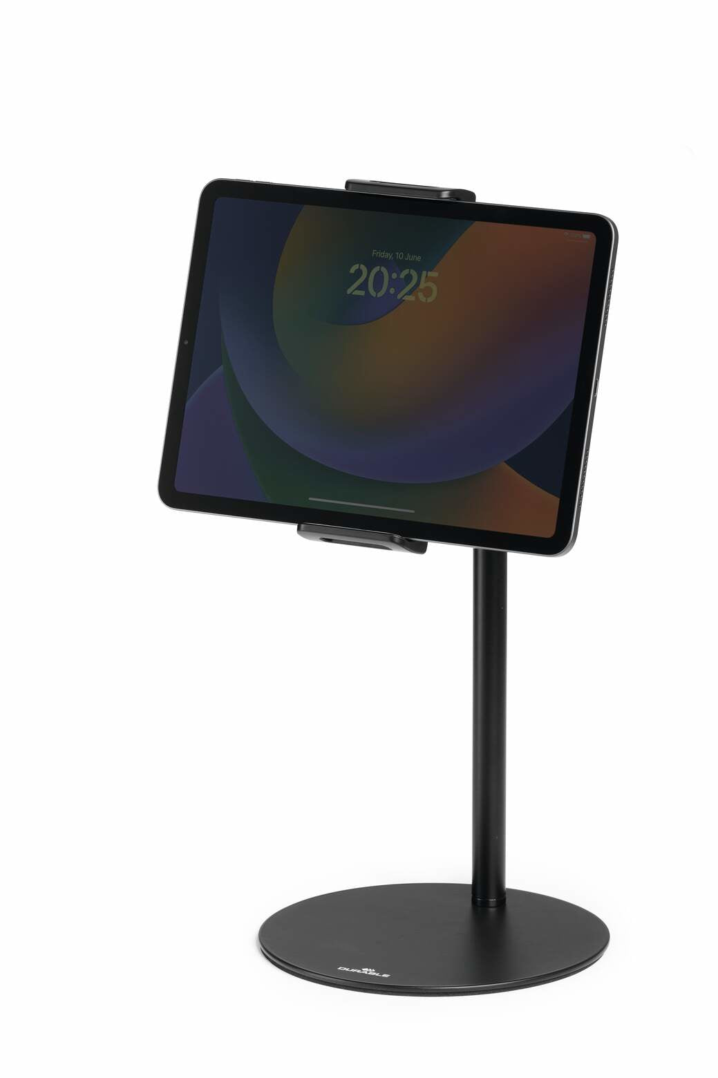 Durable TWIST COMBI Tablet-Tischhalterung für 4,7–13" – 360° drehbar, Hoch-/Querformat – Schwarz