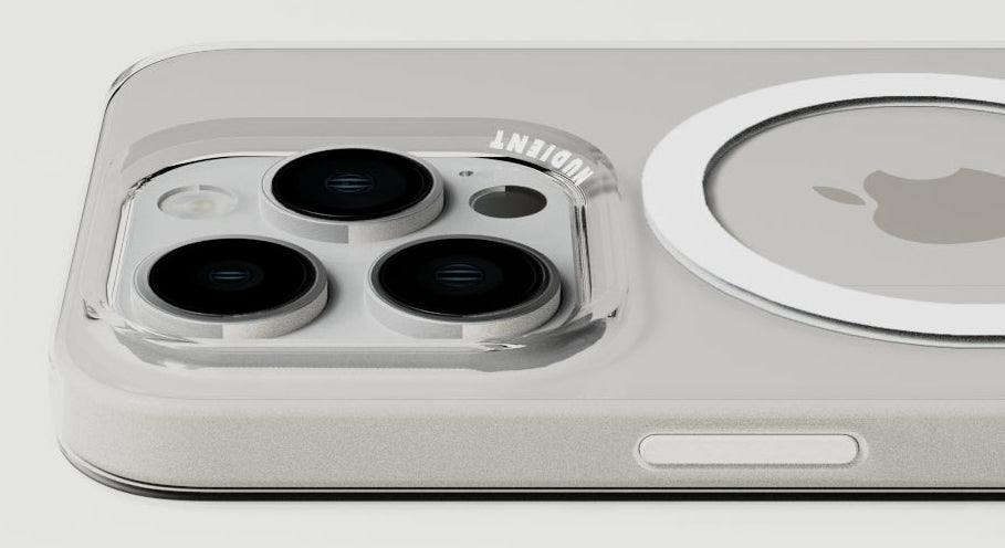 Nudient – Backcover – für Apple iPhone 15 Pro – transparent – recycelbarer Kunststoff – MagSafe-kompatibel