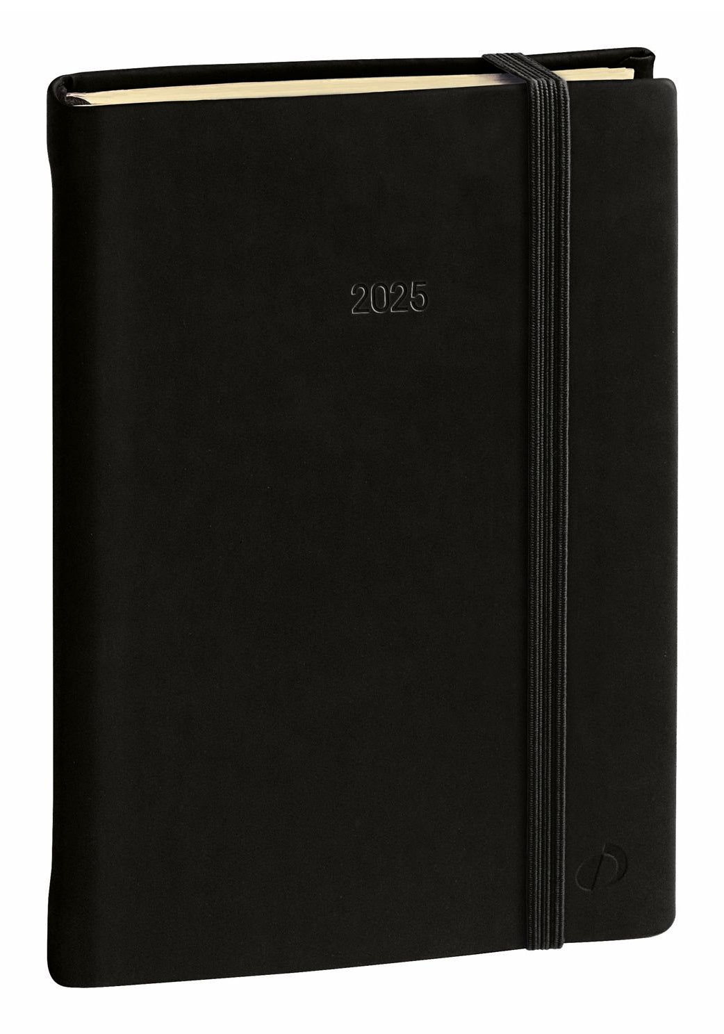 Quo Vadis Silk Mini Prestige – Wochenagenda 2025, 1 Woche/2 Seiten, 16 × 24 cm, schwarz