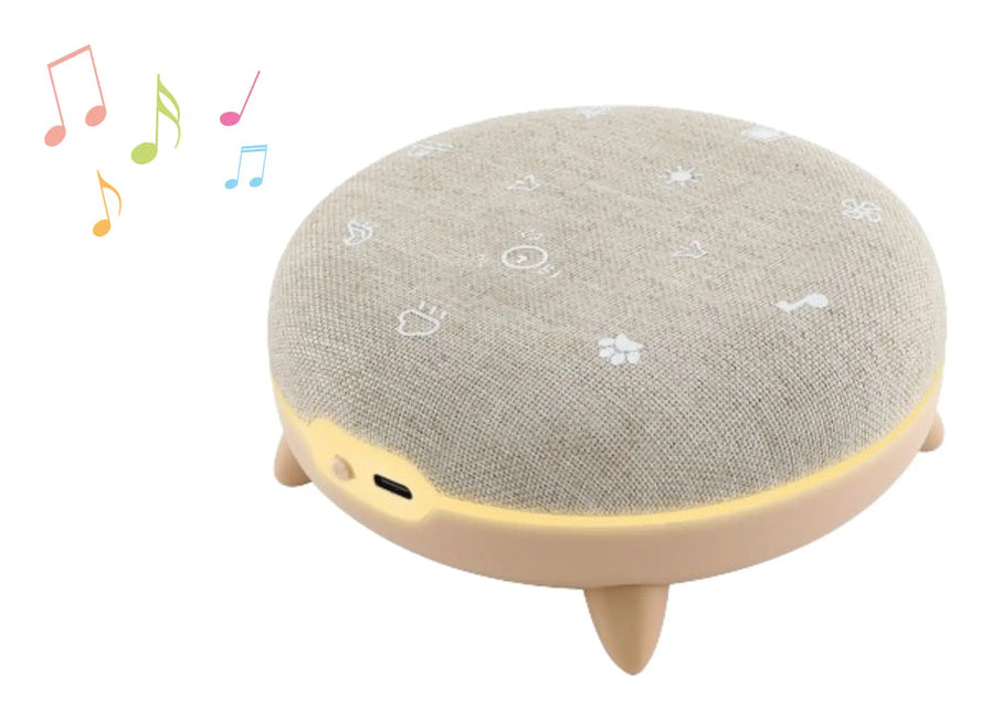 Terraillon Zen Box Kids Musikspielzeug – Weissrauschen-Generator, 7 Melodien, Bluetooth, USB-C – Grau/Beige