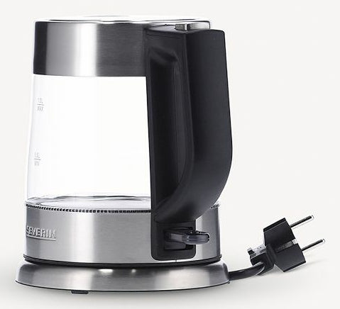 Severin Wasserkocher WK 3468 – 1 l, Glas, 2200 W, Schwarz, 360°-Sockel