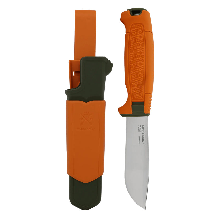 Morakniv Amberg Full Flat (S) – Outdoormesser 108 mm, Edelstahl, TPE-Griff, Grün