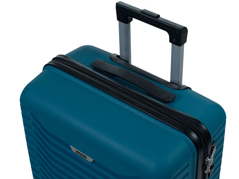 KOOR Trolley Manila – 40 l, Hartschale, 4 Rollen, mit TSA, Petrol, 34 × 56 × 21 cm