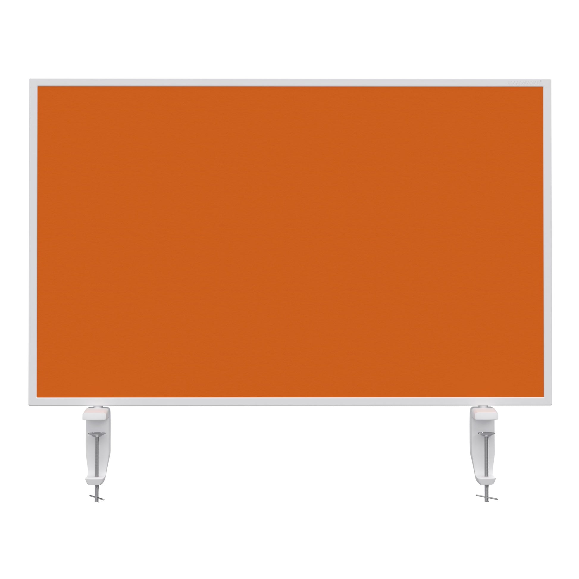 magnetoplan – Tischtrennwand VarioPin – 800 × 500 mm – doppelseitig (Whiteboard/Filz) – orange