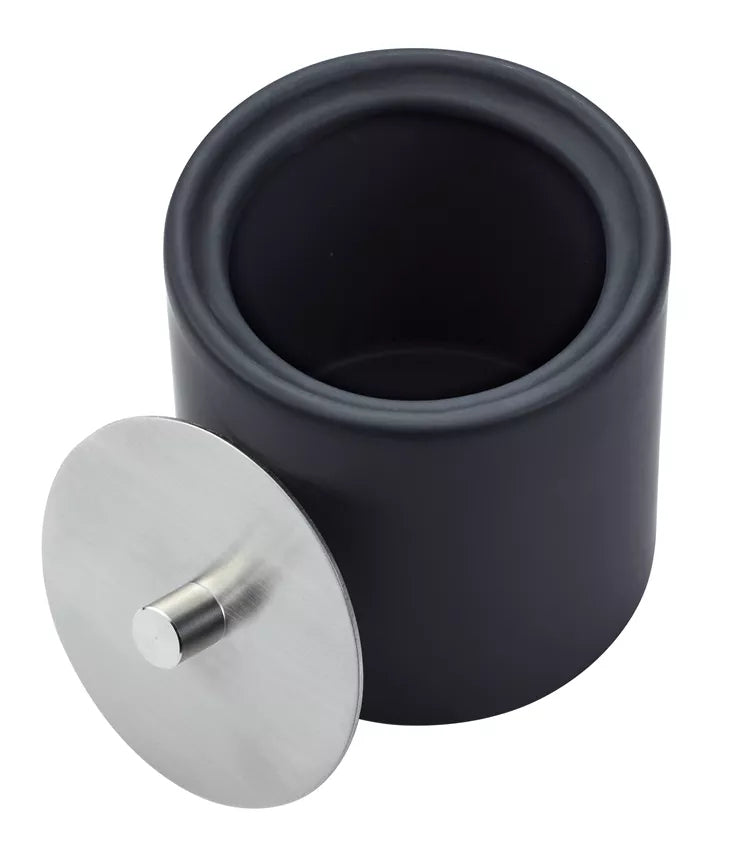 Diaqua Aufbewahrungsbox (Bad) Zylo – Ø10,7×12 cm, Keramik/Metall, freistehend, Schwarz