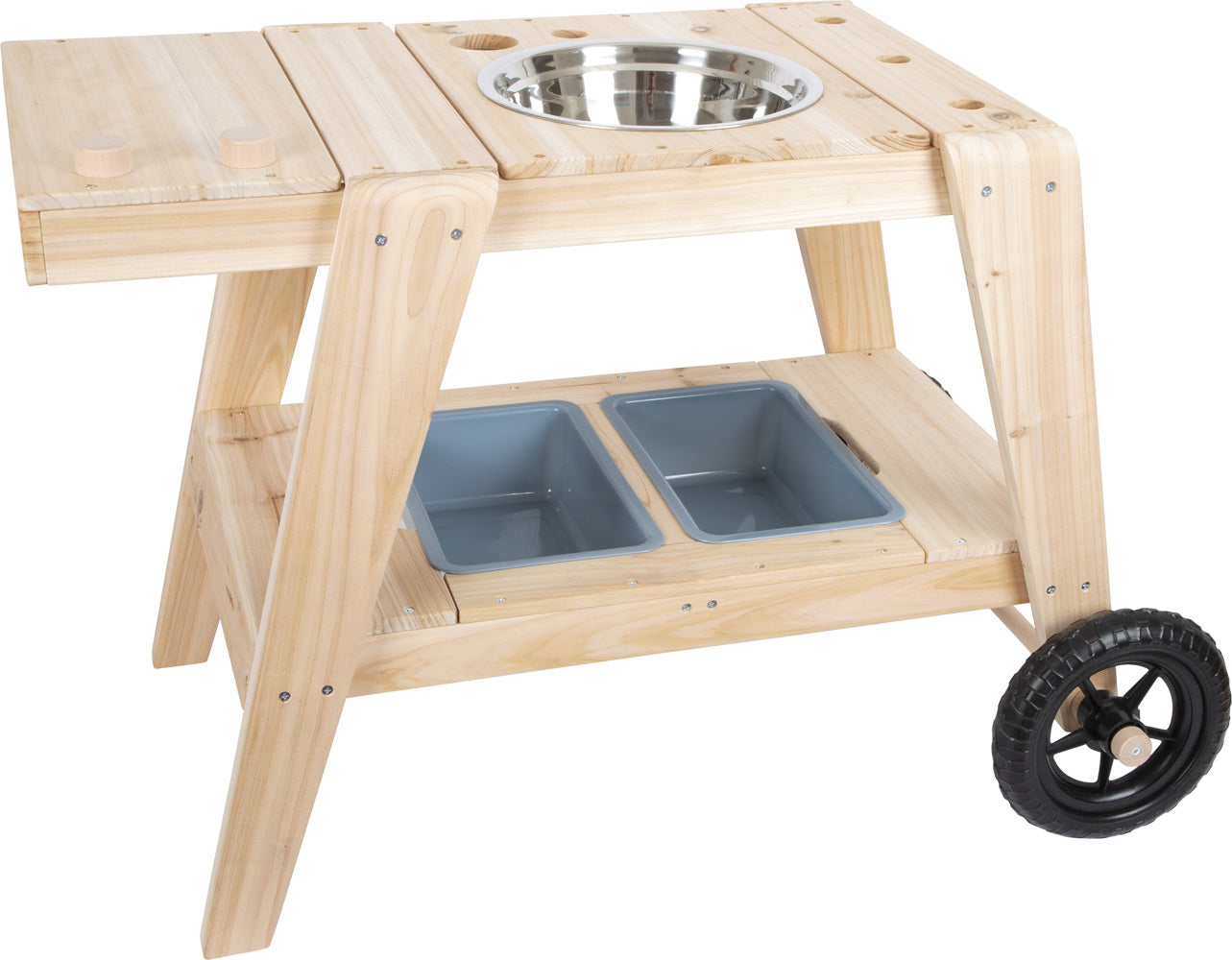 Small foot Kompakte Matschküche – 88,0 × 58,0 × 56,0 cm – ab 3 Jahren – Holz, holzfarben