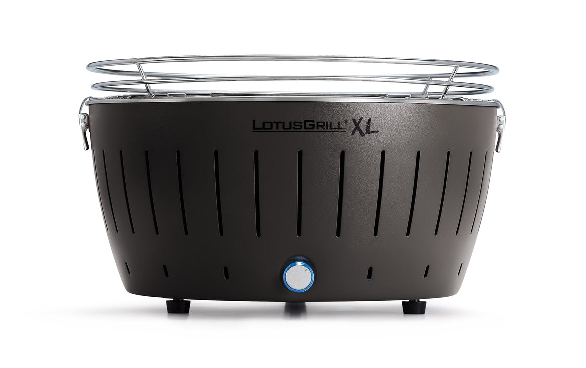 LotusGrill Grill G-AN-435P – 40,5×40,5 cm Kochfläche, Holzkohle, tragbar, grau