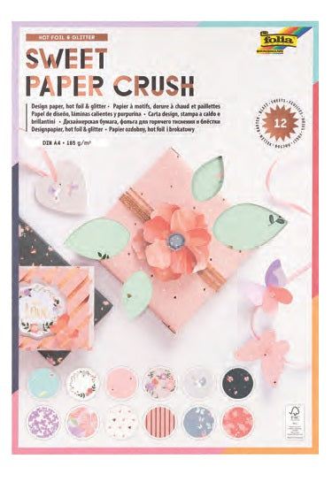 Folia Motivblock, Sweet Paper Crush – A4 – 165 g/m² – sortiert – 12 Blatt