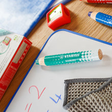 STABILO Whiteboard-Marker – 10 mm, blau, 5 Stk., trocken abwischbar – für Whiteboards/Flipcharts