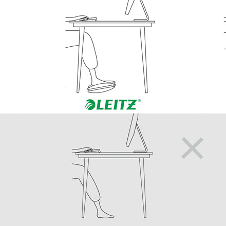 Leitz Fussstütze, höhenverstellbar, neigbar, 50,8 × 30 cm, Höhe 13,5 cm, grau