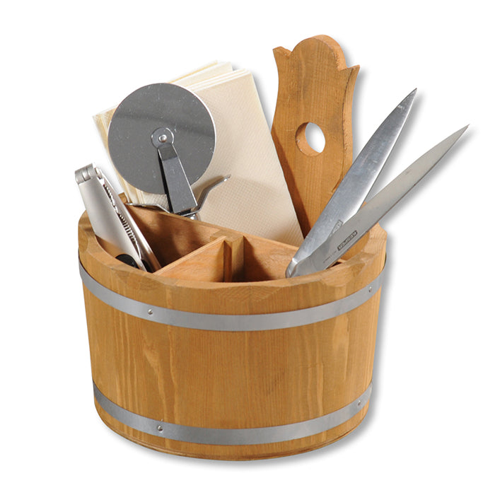 Kesper Besteckhalter 17 × 17 × 20 cm, Kiefernholz, Braun