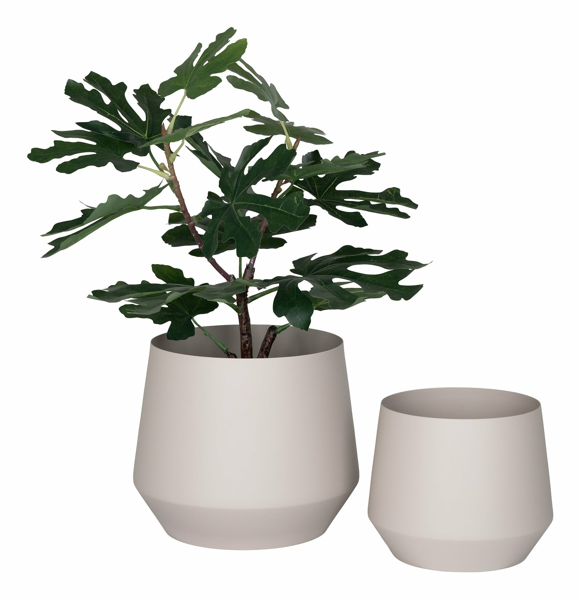 House Nordic Blumentopf-Set – 2-teilig – Ø 25 × 21 & Ø 20 × 16 cm – Stahl, beige