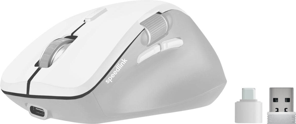 SPEEDLINK LIBERA – Gaming-Maus – Kabellos (Bluetooth/2,4 GHz), 3200 DPI, Rechts, Weiss