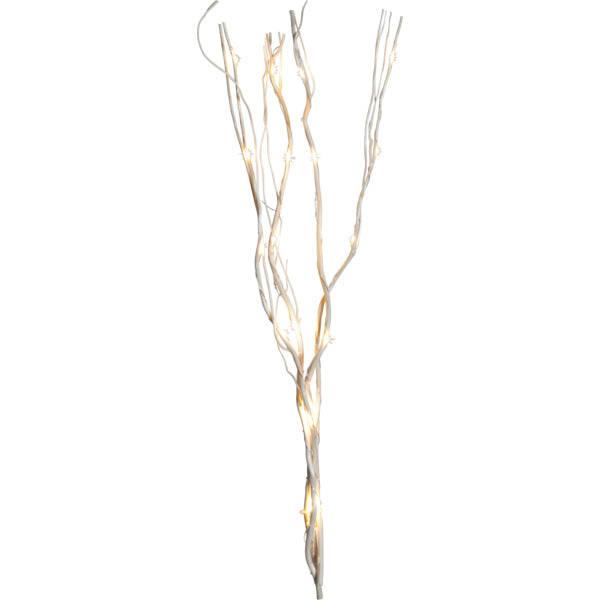 Star Trading Dekorativer Zweig Willow – 60 cm, 0,38 W, warmweiss, beige, 24 LEDs, batteriebetrieben