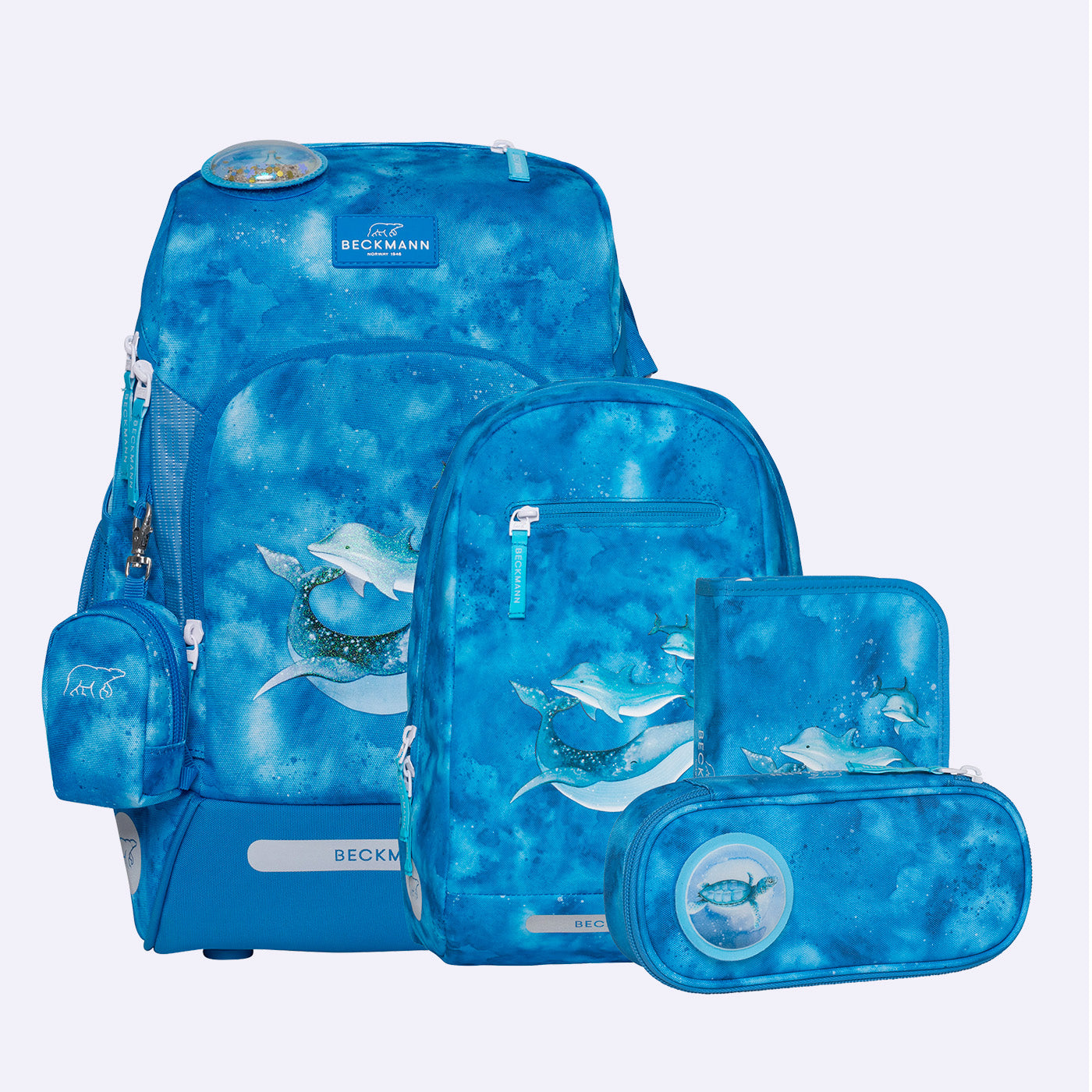 Beckmann Schulrucksack Active Air Flx – 6-teilig – Ocean – Recycelte Materialien – B 26,0×H 39,0×T 22,0 cm