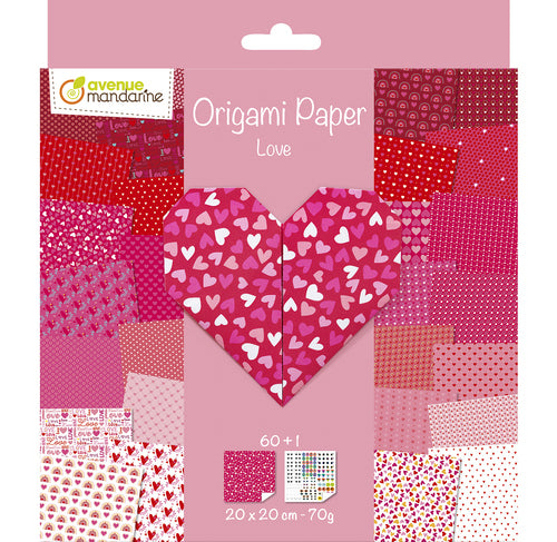Avenue Mandarine Origamipapier – 20 × 20 cm, Mehrfarbig, 70 g/m² – 60 Blatt