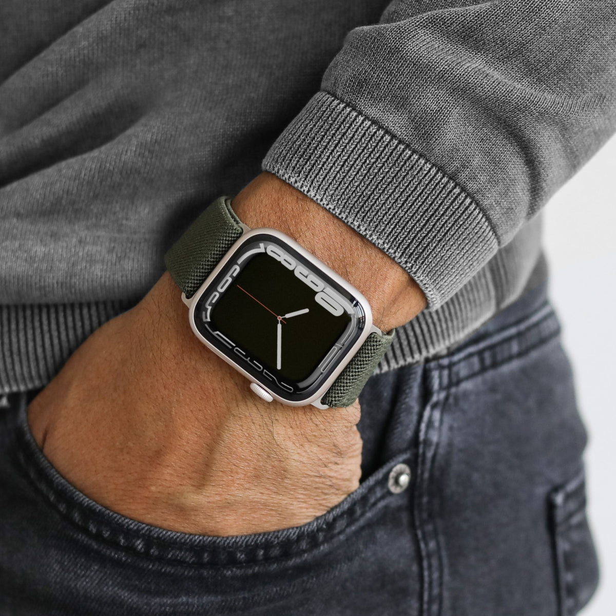 Vonmählen Classic Nylon Loop – Nylon Loop, Olive, für Apple Watch
