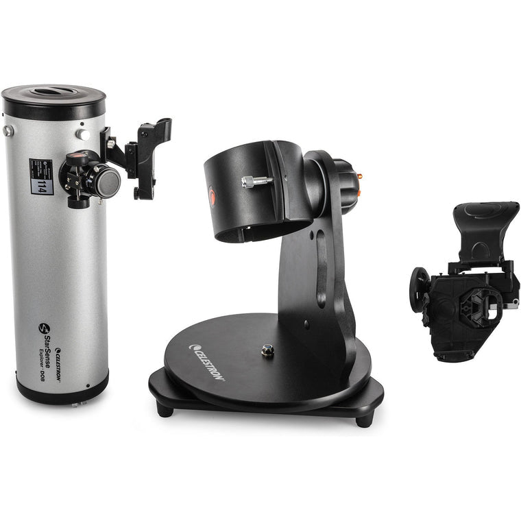 Celestron SSE 114mm Tabletop Dobson – Spiegelteleskop, 114 mm Öffnung, 450 mm Brennweite, f/4, Schwarz/Silber