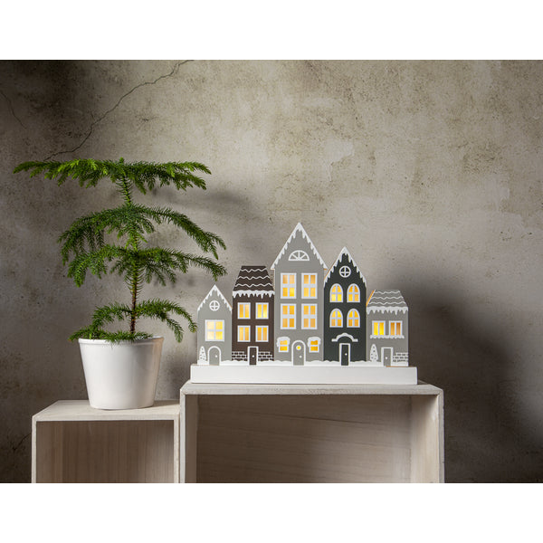Star Trading Kerzenleuchter VILLA – 32 × 5 × 23 cm, Warmweiss, Mehrfarbig, Timer 6 h, Batteriebetrieb, 6 LEDs