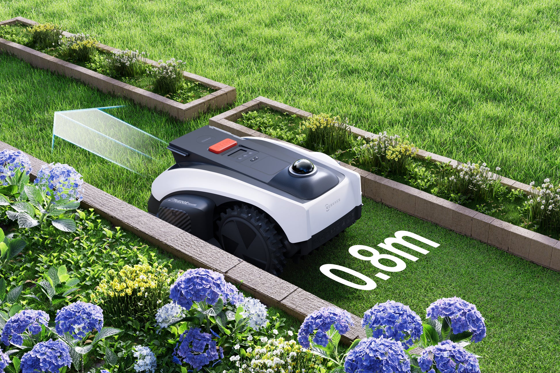 Ecovacs GOAT O1200 LiDAR Pro Rasenmähroboter – 21 V – bis 1200 m² – Schnittbreite 220 mm – inkl. Ladestation