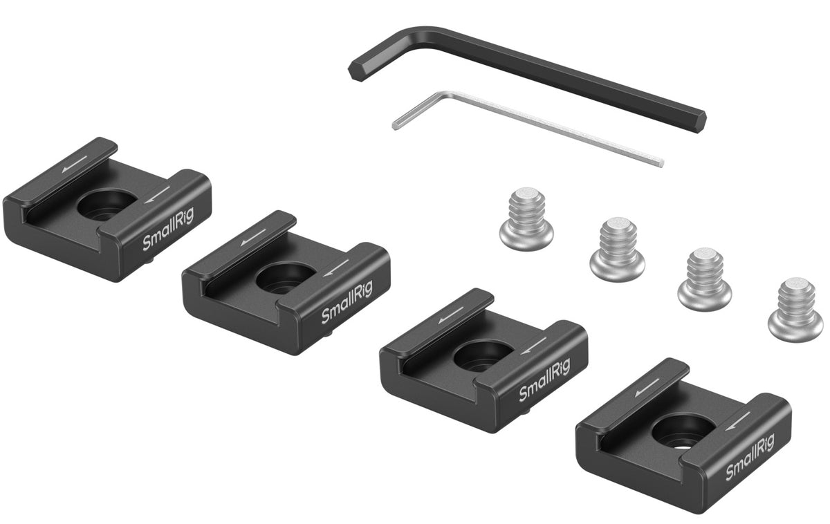 SmallRig 5033 Zubehörschuh-Befestigung – für Blitz-/Zubehörschuhe – Schwarz – 4er-Pack