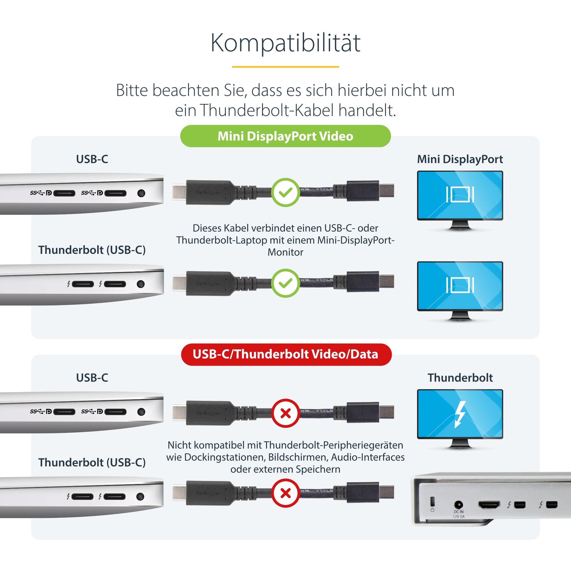StarTech.com USB-C auf Mini DisplayPort Adapter, 1 m