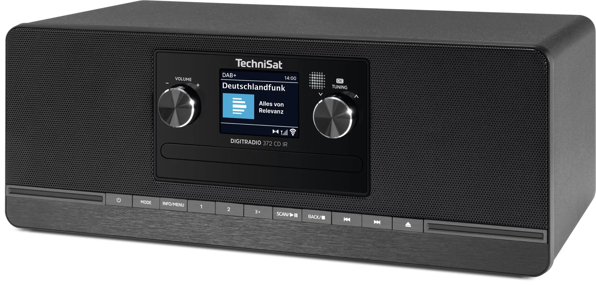 TechniSat DigitRadio 372 CD IR – Internetradio, DAB+/UKW, CD, Bluetooth, WLAN – Schwarz