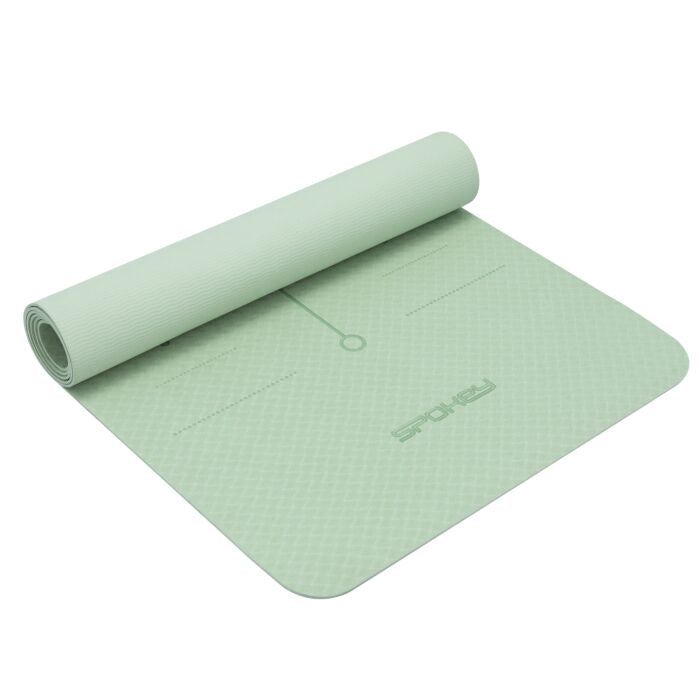 Spokey Fitnessmatte Mandala – rutschfest – 160 × 61 × 0,4 cm – grün – TPE