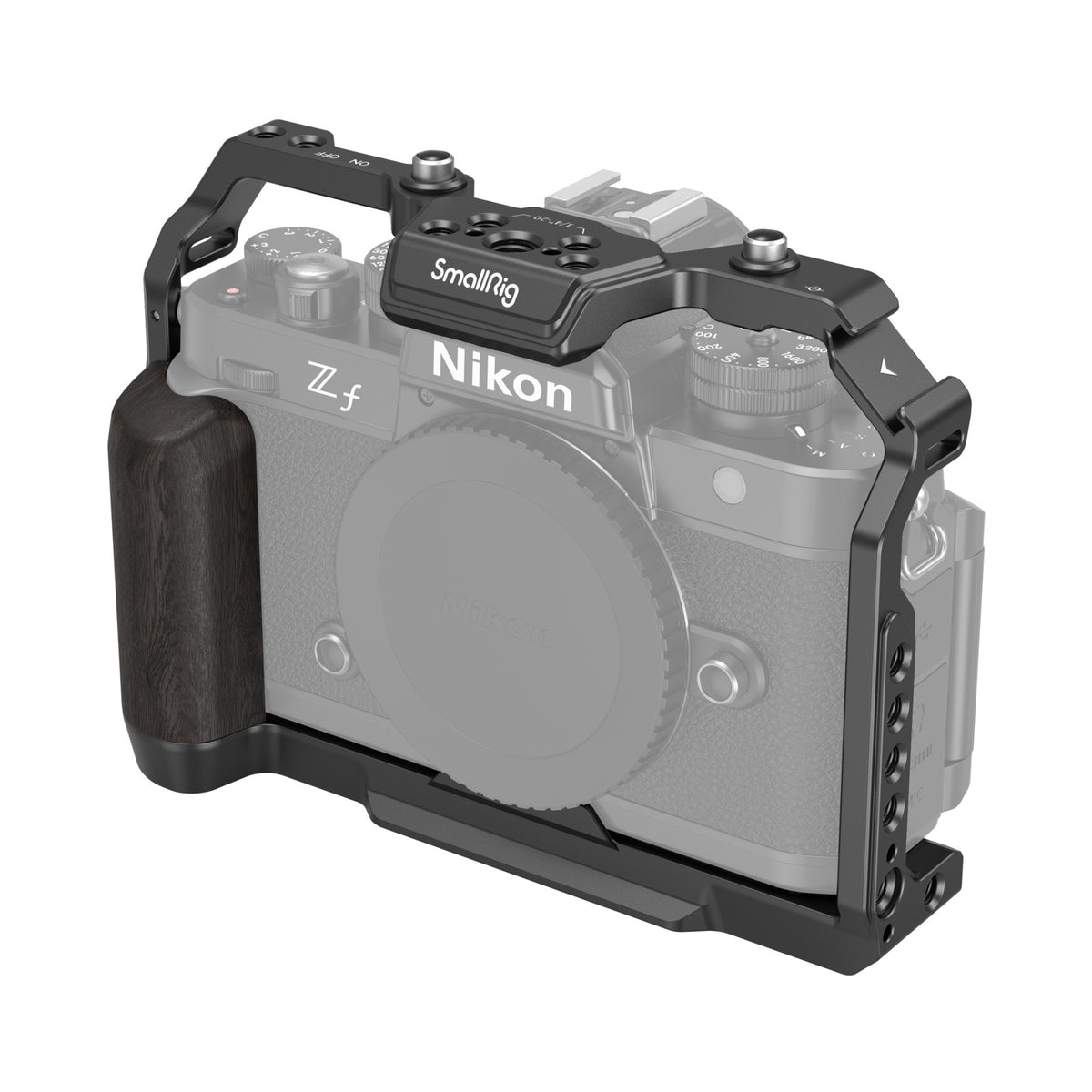 SmallRig 4261 Kamera Cage – Aluminium, 158 × 118,5 × 56,6 mm, 1/4"/3/8" Gewinde – für Nikon Z f – Schwarz
