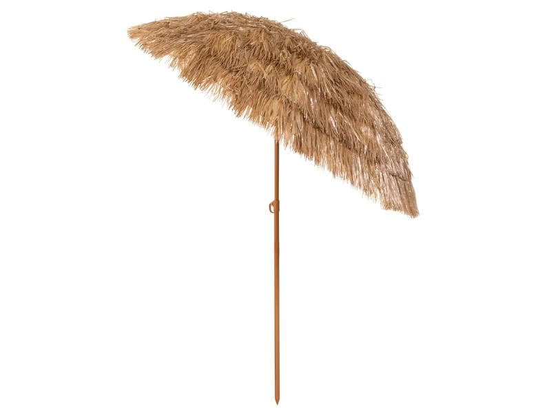 KOOR Strandschirm – Ø 150 cm – braun gemustert – höhenverstellbar