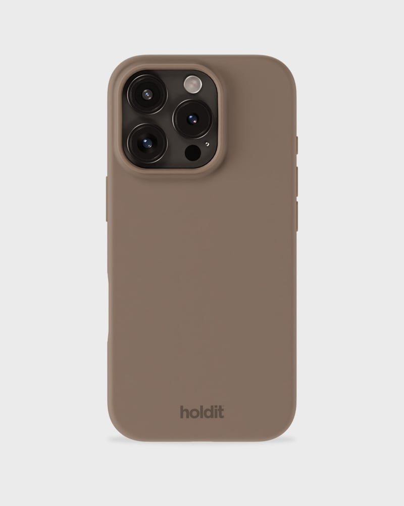 HoldIt Backcover – für Apple iPhone 16 Pro, Silikon, Braun